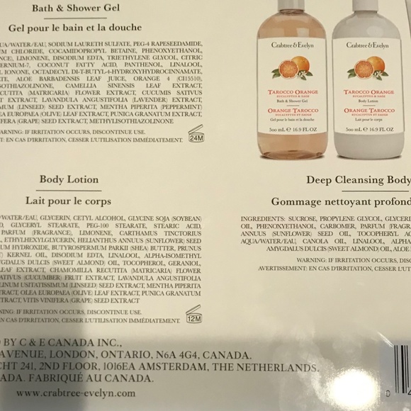Crabtree & Evelyn Tarocco orange, eucalyptus and sage gift set -NWT - Picture 3 of 3